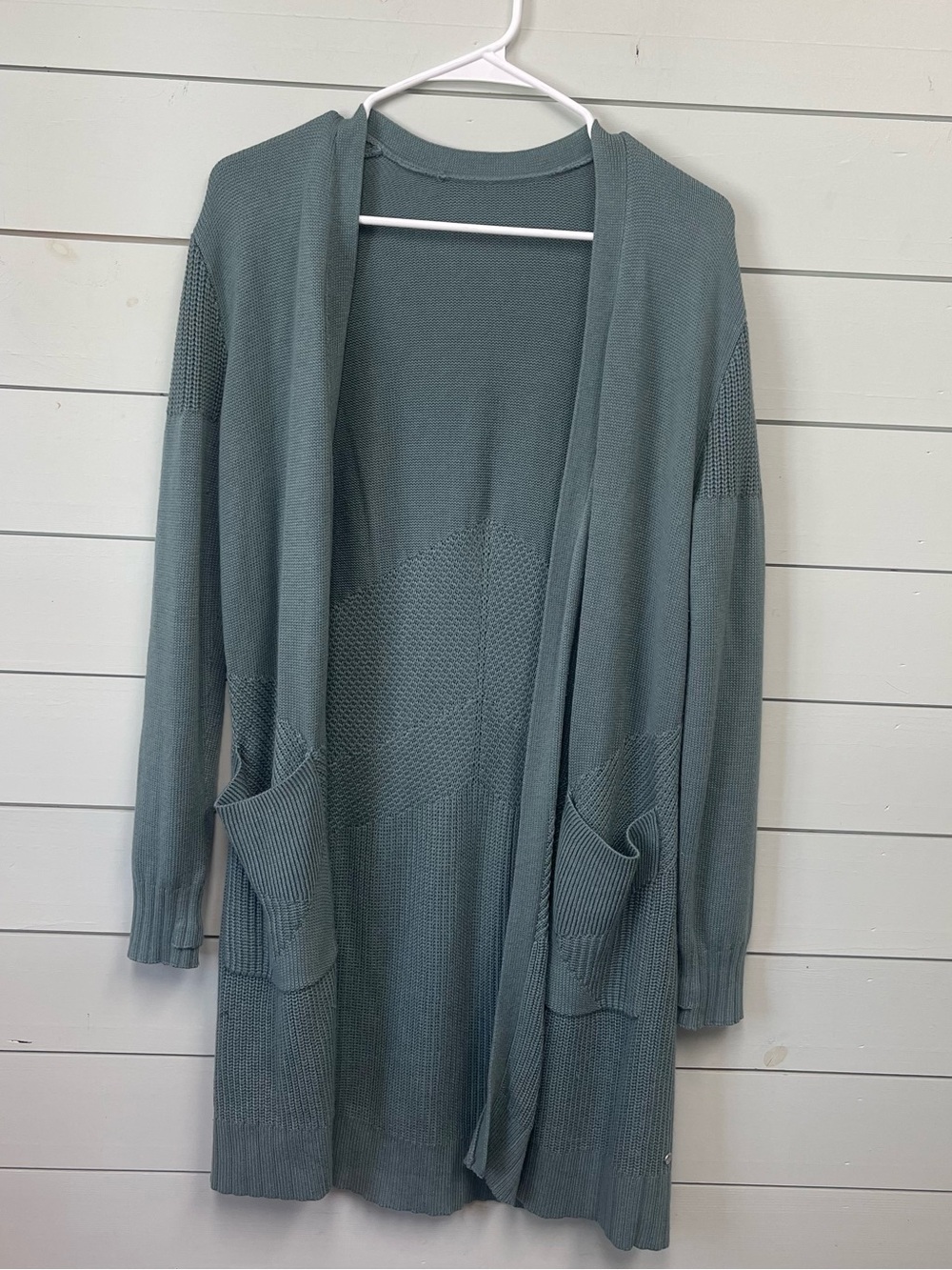 Lululemon teal blue green‎ cardigan sweater women’s size 8